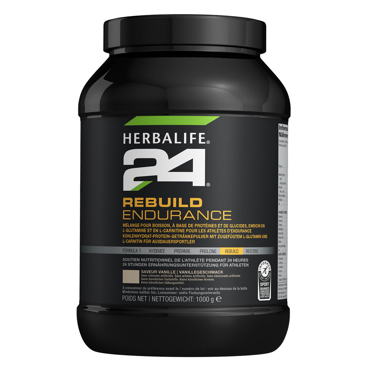 H24 Rebuild Endurance Kohlenhydrat-Protein-Shake Vanillegeschmack 1000 g